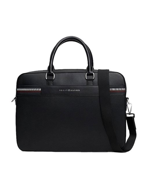 Corporate borsa per laptop con mix di texture TOMMY HILFIGER | AMOAM12726.BDS